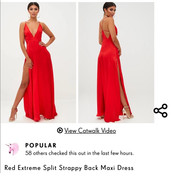 PrettyLittleThing Dresses & Skirts - NWT prettylittlething red slit maxi dress